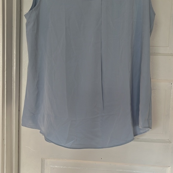 Bestbee Womens L Tank Top Chiffon Dressy Blouse V Neck Sleeveless Tunic Lt. Blue - Picture 5 of 11